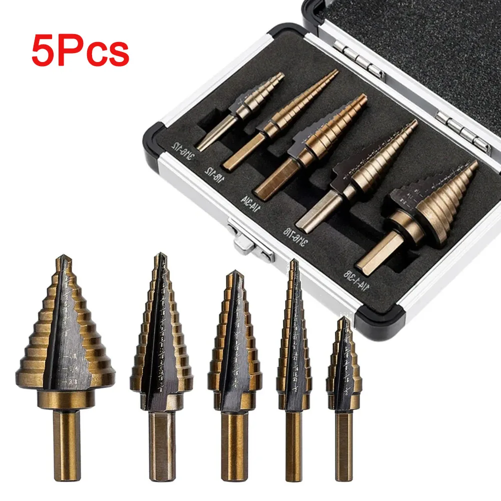 

HSS 4241 Cobalt Multiple Hole 50 Sizes Step Drill Set Tools Aluminum Case Metal Drilling Tool for Metal Wood Step Cone Drill Bit