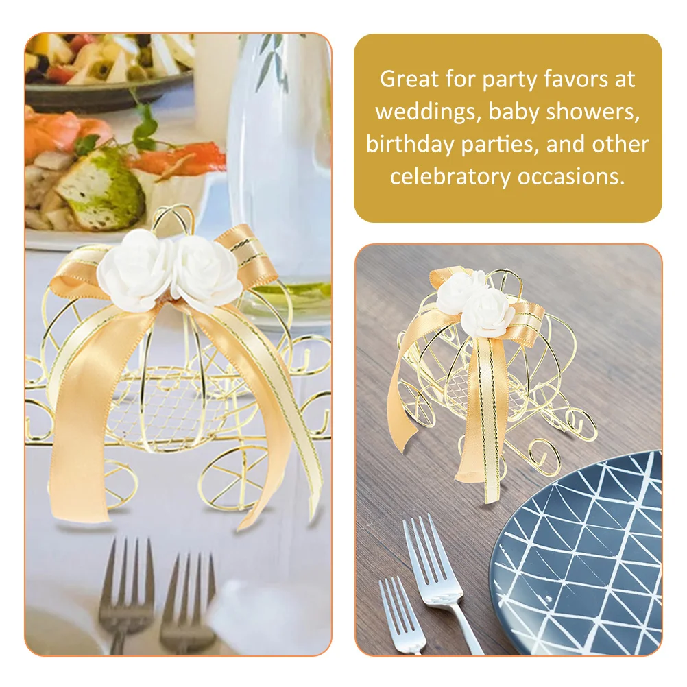 

6 Pcs Pumpkin Crown C Wrought Iron Decor Party Favor Container Wedding Baby Shower Birthday Gift Packaging Box