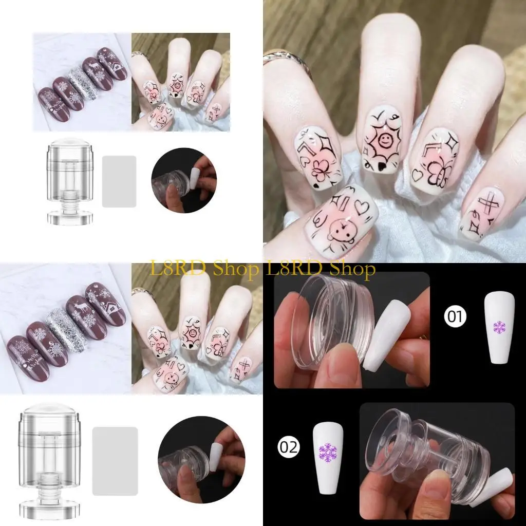 L8RD Stamper French Tip Stamp Rotatable Clear Art Stamper for Woman