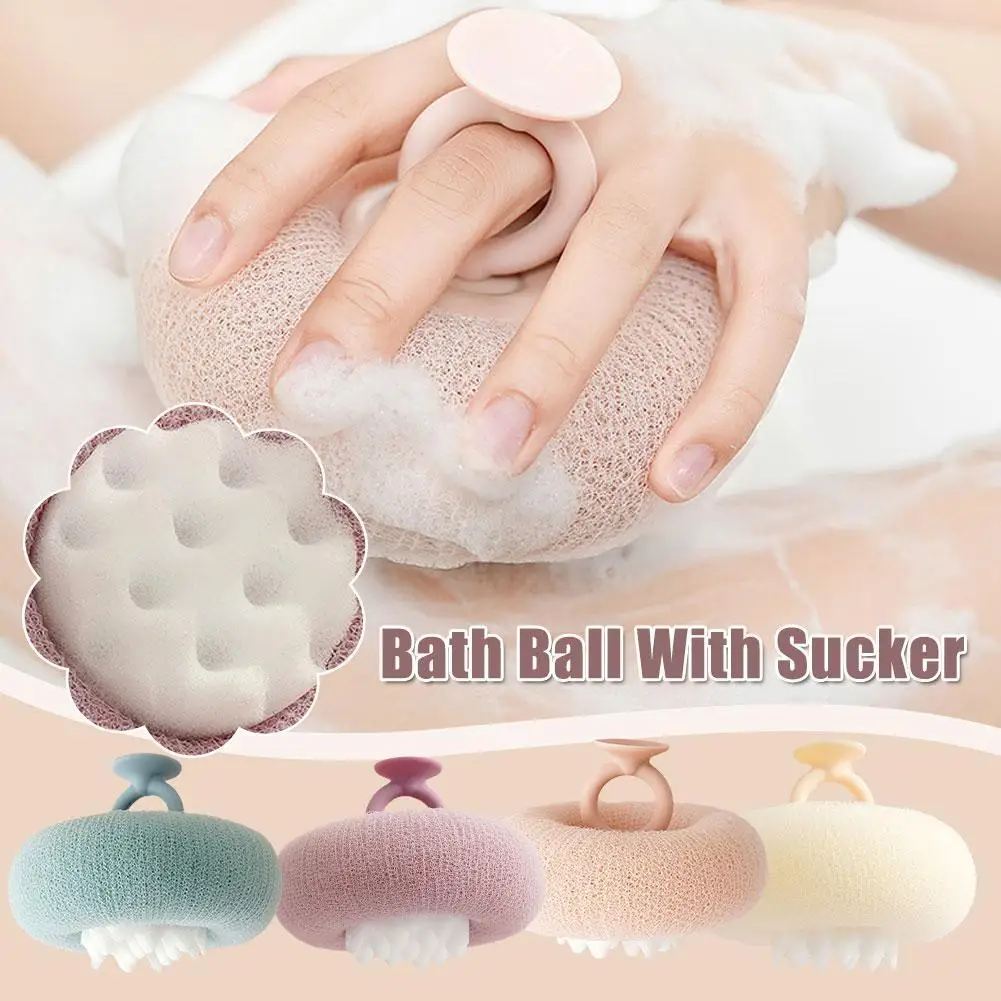 Round Soft Mesh Handheld Bath Sponge Balls Cleaning Brush Shower Body Cleaner Exfoliat Scrubbers Bath Ball Bathroom Accessories