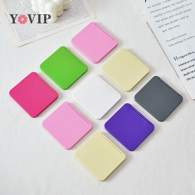 2-Face Makeup Mirror Square Portable Cute Girl'S Gift Hand Mini Mirror Pocket Double-Sided Makeup Mirror Compact Multiple Colors