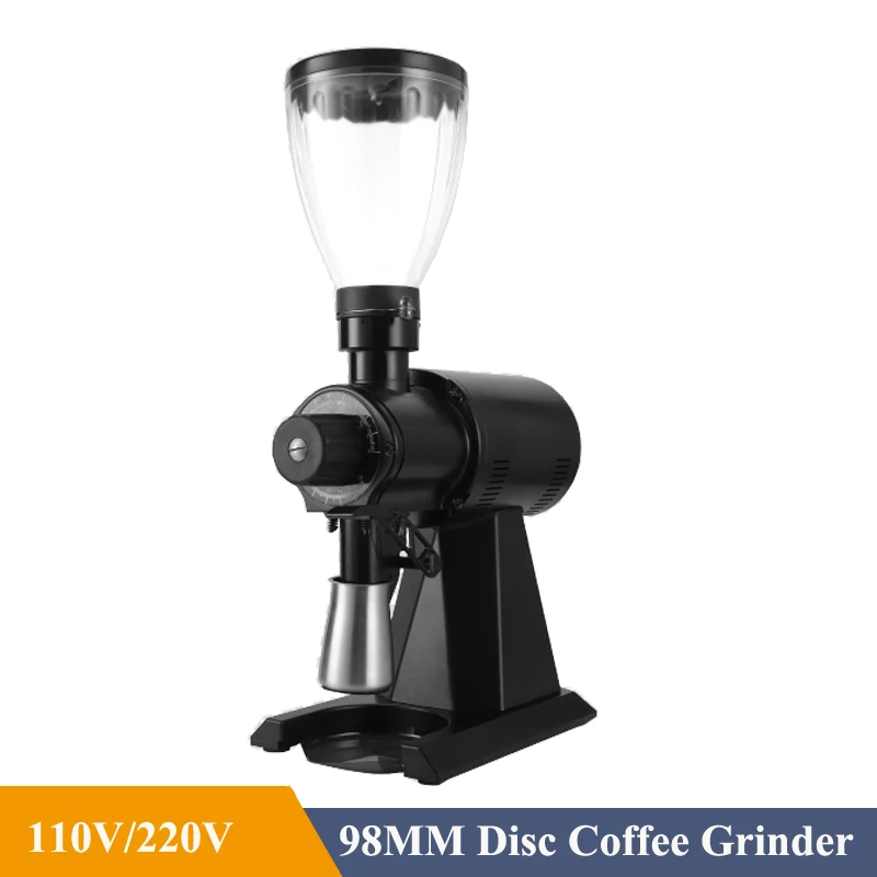 EK43S 98MM Espresso Coffee Grinder Stainless Steel Titanium Plated Flat Burrs 1L Bean Hopper 1000W Coffee Bean Mill Grinder