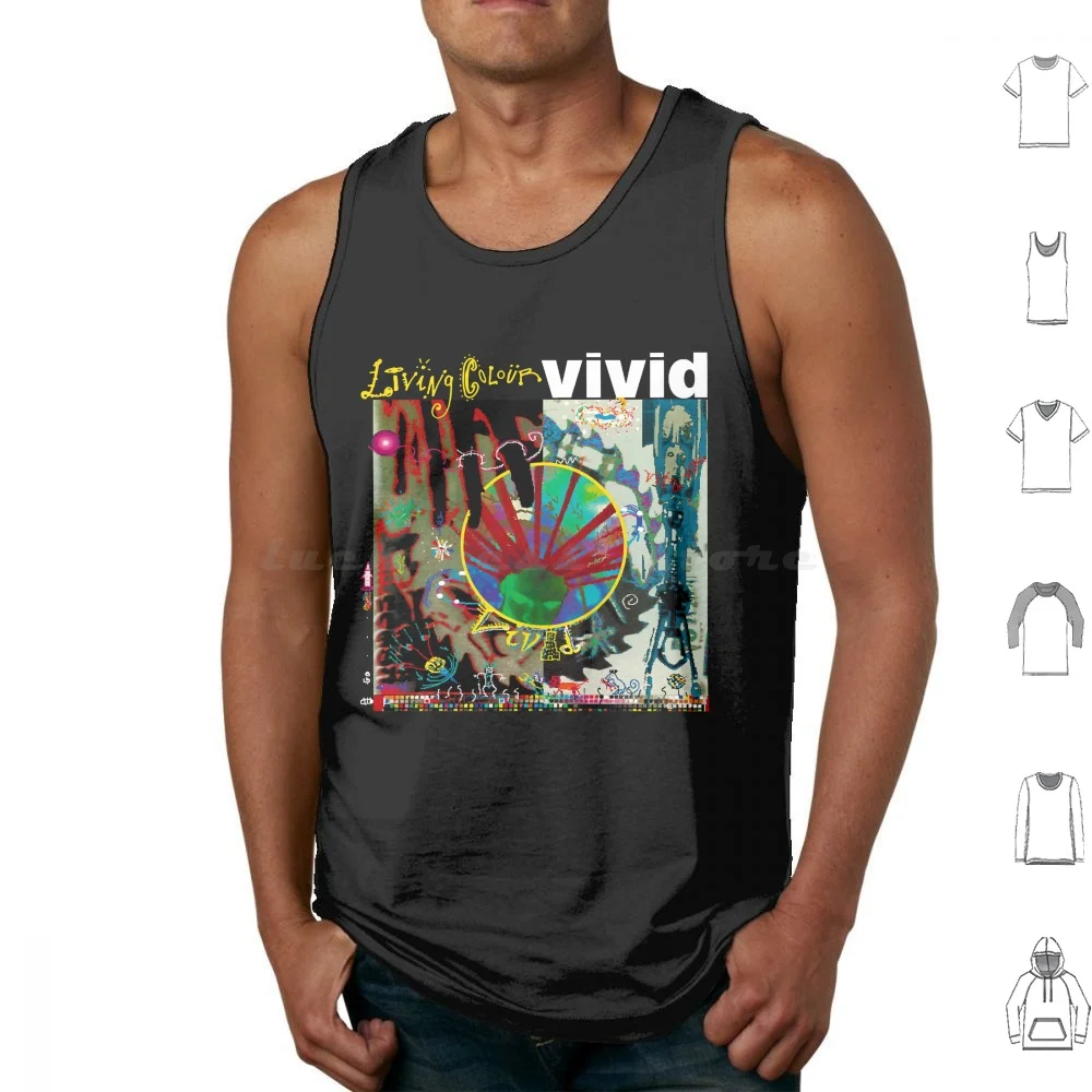 Living Colour Rock Band Legend Vivid Album Tank Tops Print Cotton Living Colour Vivid