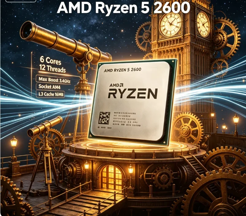 Gaming Dedicated Ryzen 5 2600 CPU 6 Core 12 Thread 3.4GHz AM4 Socket Support X570 Motherboard 16MB Cache High Efficiency