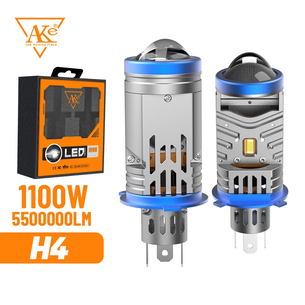 

H4 LED Headlight Bulb Projector Lens Canbus Super Bright LED 1100W 5500000LM 6500K Hi/Low Light for Car Motorcycle Plug and Play