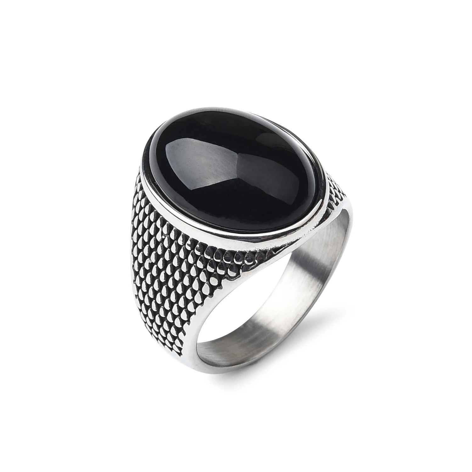 Men\'s/Women Many Gemstone style 316LStainless Steel Onyx Scale Texture Rings Classic Fashion Trend Jewelry High Quality Product