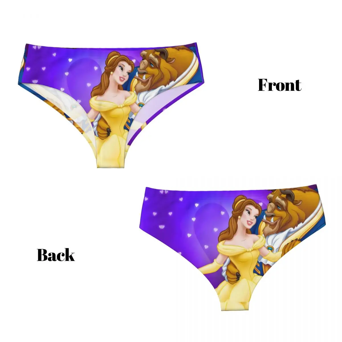 カスタム美女と野獣漫画ブリーフ下着女性用通気性ストレッチコミックパンティー