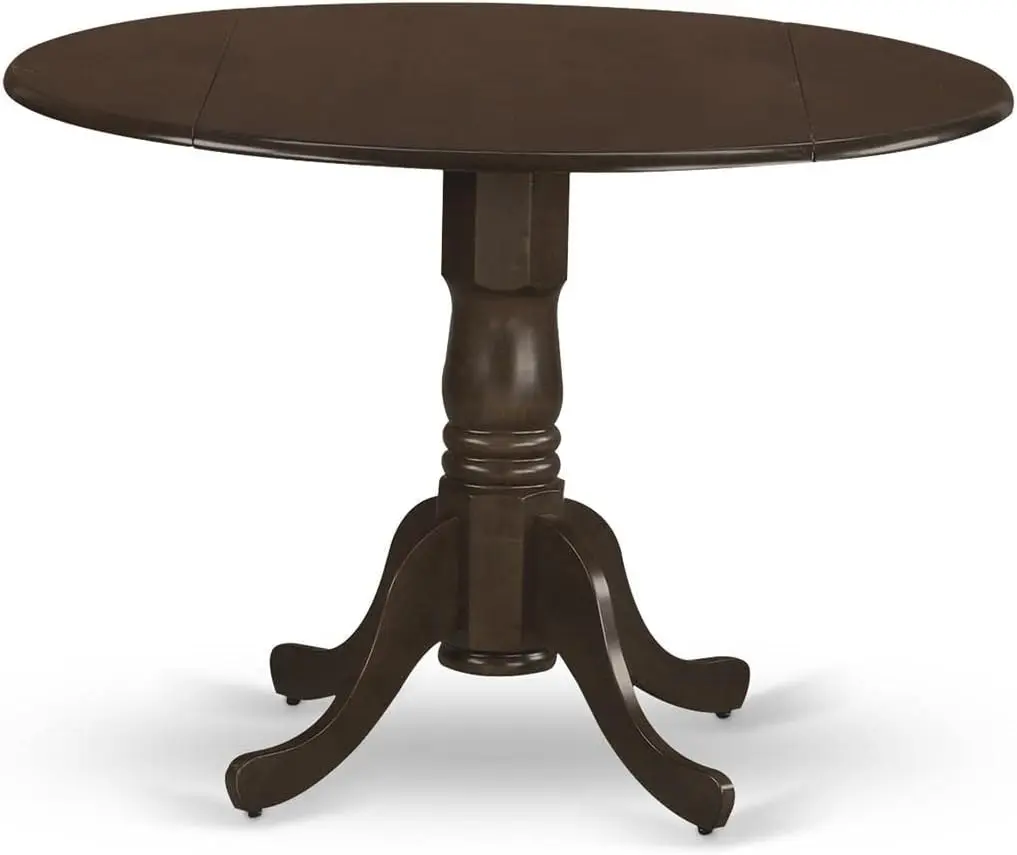 Furniture Dublin 5 Piece Set Includes a Round Dining Room Table with 4 Linen Fabric Chairs