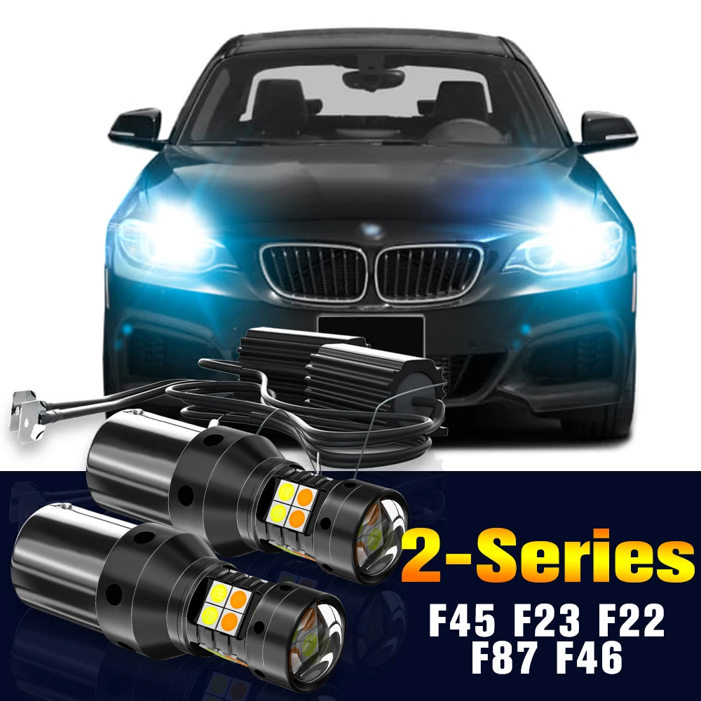 

2pcs LED Dual Mode Turn Signal+Daytime Running Light DRL Lamp For BMW 2-Series F45 F23 F22 F87 F46 2013 2014 2015 Accessories