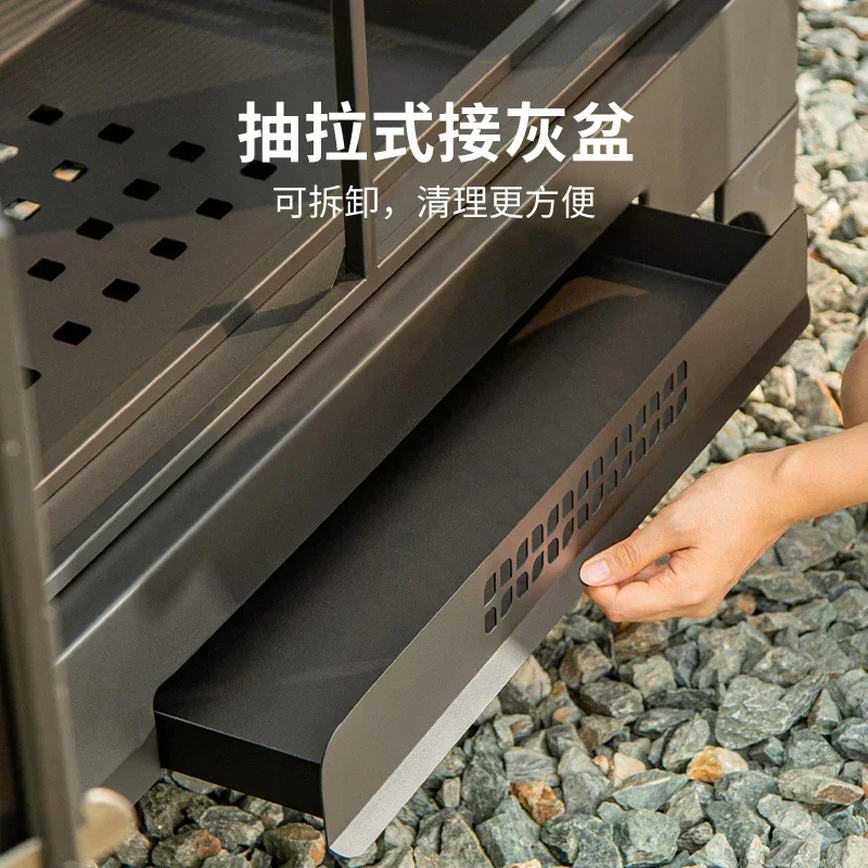 Purple Leaf Outdoor Grill Villa Home Homestay Bonfire Fireplace Firewood Fireplace BBQ Fireplace Tea Making Garden Heating Furn