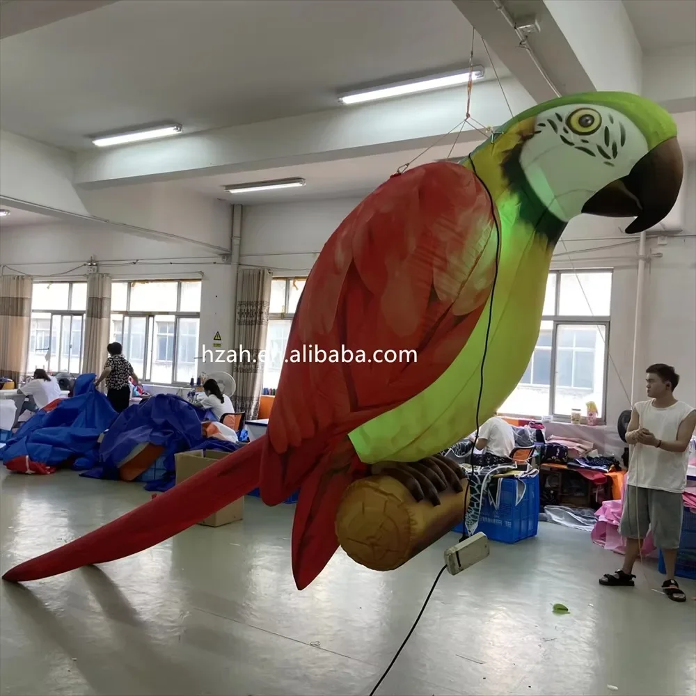 Halloween Themed Party Decoration Red Inflatable Parrot Bird Pirate Animal Balloon