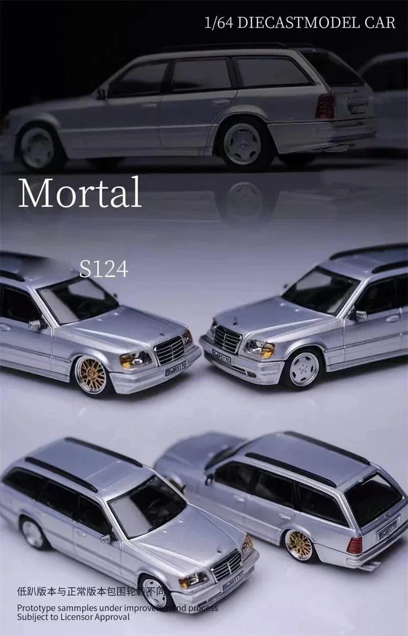 Mortal 1:64 MB S124 Silver / Metallic Red limited599 Diecast Model Car