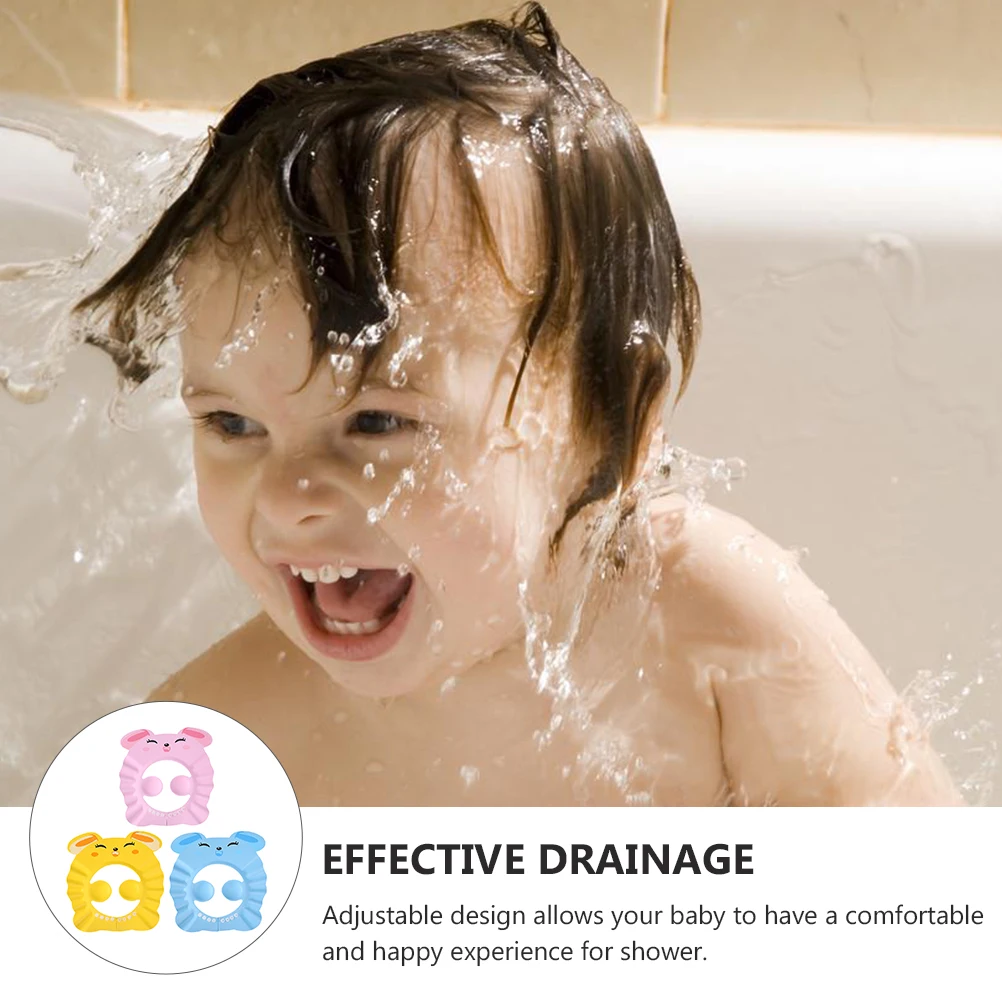 

3 шт., шапочка для детского шампуня, регулируемые детские шапочки для купания, удобные водонепроницаемые шапочки для душа, безопасные аксессуары для детской ванны
