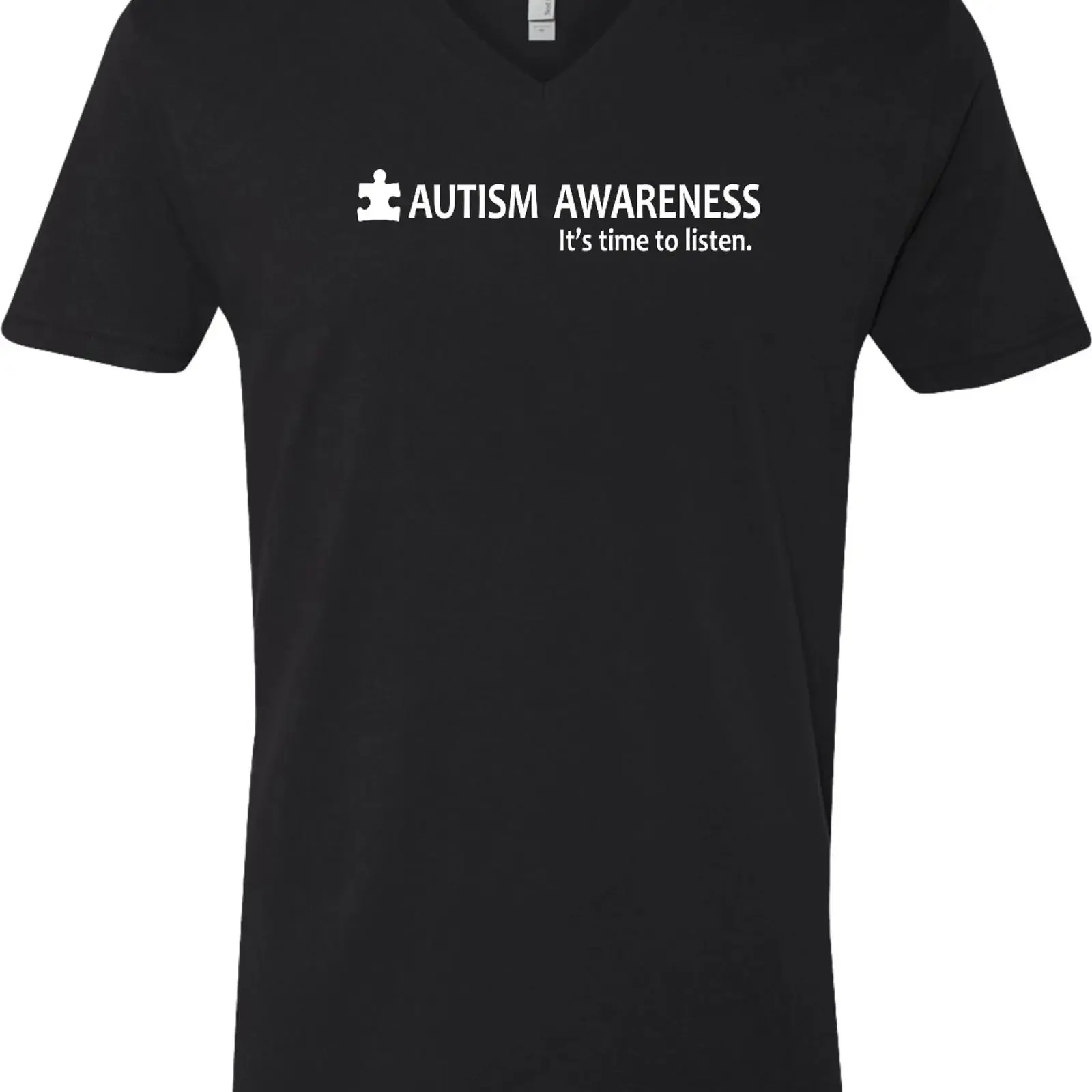 Kauf Cool T Shirt Autismus Aufklärungszeit zum Zuhören V Ausschnitt vintage Washed homme graphic Casual Breathable Comfortable