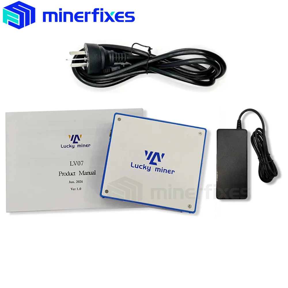 Imagem -02 - Lucky Bitcoin Miner com Fonte de Alimentação Criptomoeda Mineiro 1th Hashrate Lv07btc Solo 12v 5a 24 Horas Envio