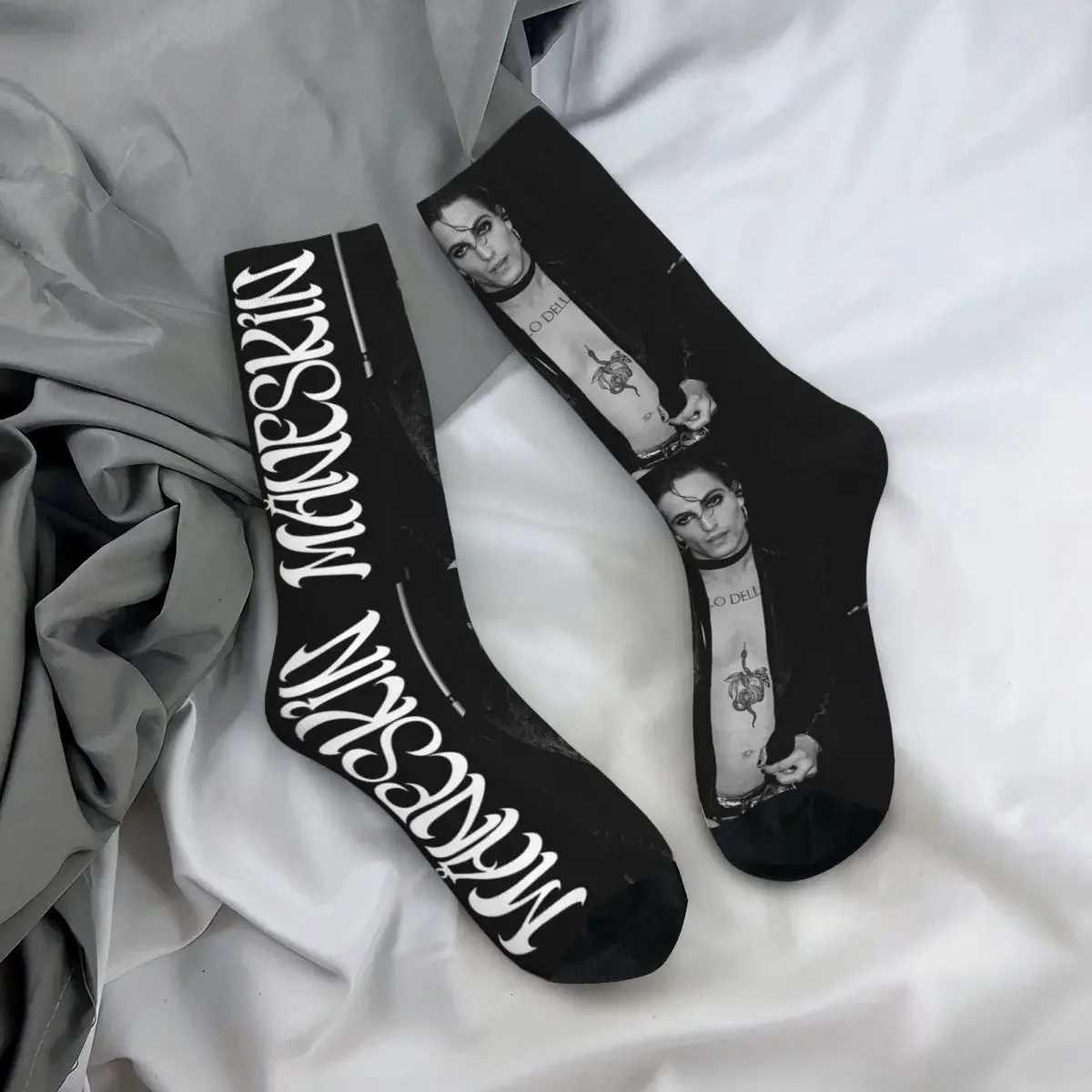 

All Seasons Crew Stockings Damiano David Maneskin Socks Harajuku Long Socks for Men Women Valentine's Day Gifts