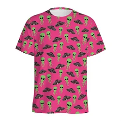 Cartoon UFO Alien Pattern T Shirt Men Kids Fashion 3D Printed T-shirt Tops Women Loose Short Sleeves Summer O'Neck Tee Shirts