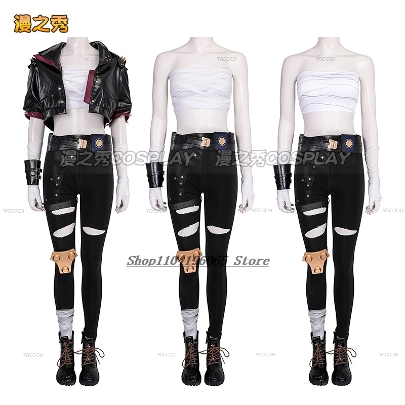 Arcane S2 Outfit VI V Violet Cosplay LOL Anime Coat Pants Tattoo Clothing Comic-Con Uniform Halloween Party Woman Roleplay