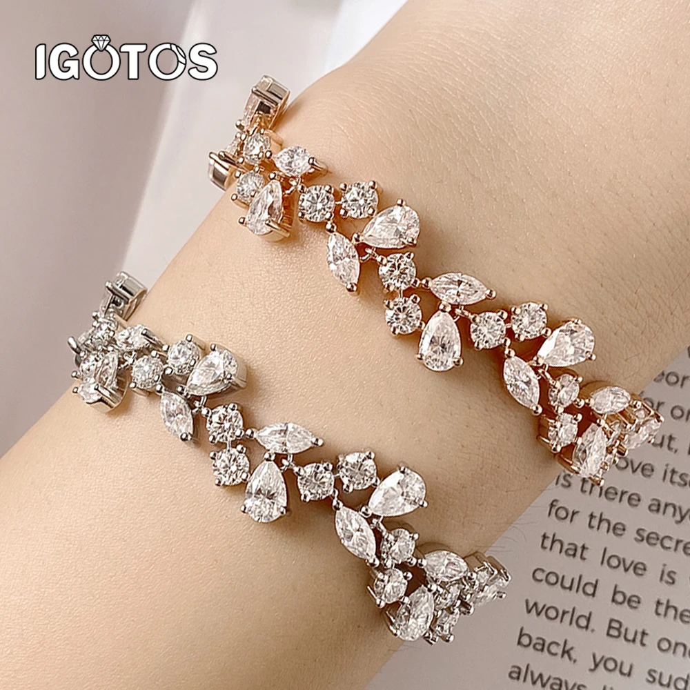 

Браслет из муассанита с каплями воды 0,5 карата для женщин, сверкающая лабораторная бриллиантовая цепочка на руку, ювелирные изделия из стерлингового серебра 925 пробы с сертификатами