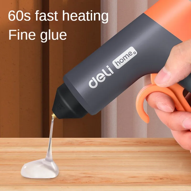 Deli Mini Hot Melt Glue Gun Tool AC Plug 10W Low Voltage Safety High Viscosity 7mm Glue Stick Household Tool DIY Electric Tool