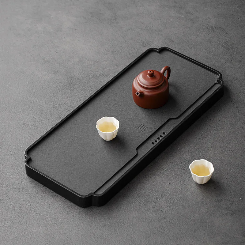 Natural Wujinshi Tea Tray Office Drainage Tea Sea Tray Modern Light Luxury Simple Stone Tea Table