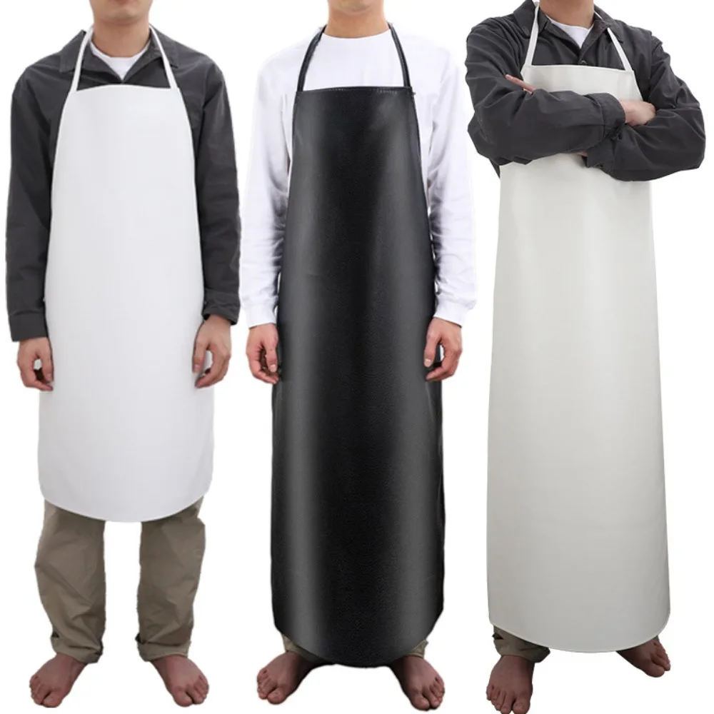 Waterproof Oil Resistant Apron New Household PU Leather Leather Apron Wear-resistant Kitchen Apron