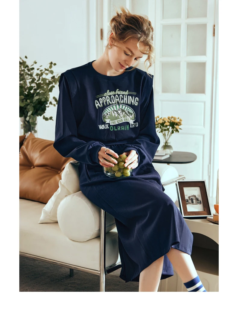 

OLrain American Style Sweatshirt Skirt Sets 2025 Autumn Crop Print Pullovers Elastic Waist Slit Skirts Two-piece Sets O24CE85132