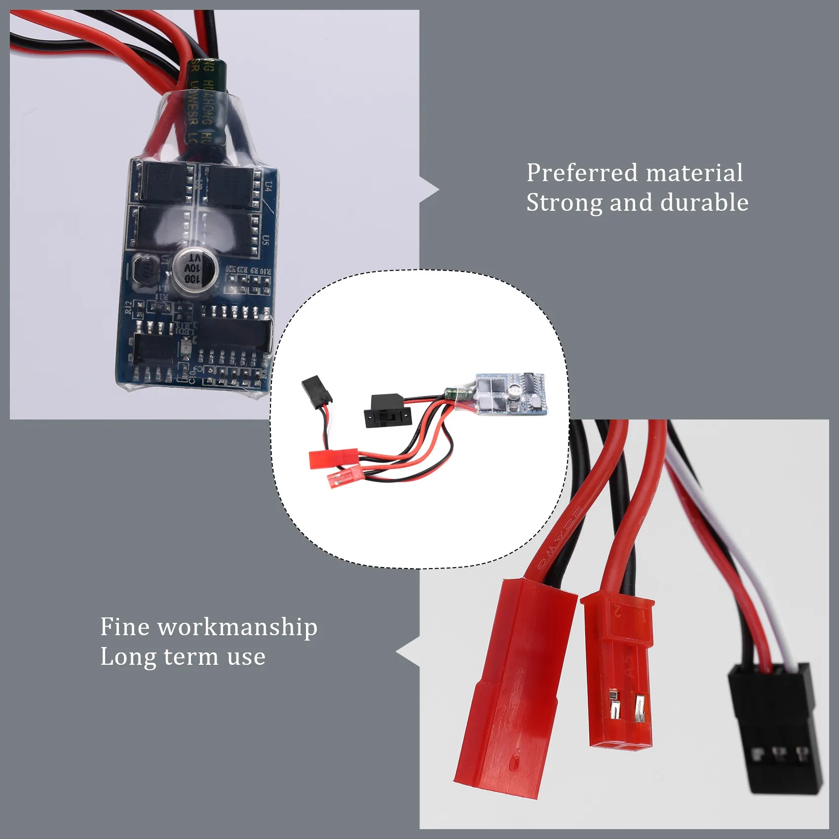 ABXE-Rc ESC 10A Brushed Motor Speed Controller For 1/16 18 Rc Car Boat Tank