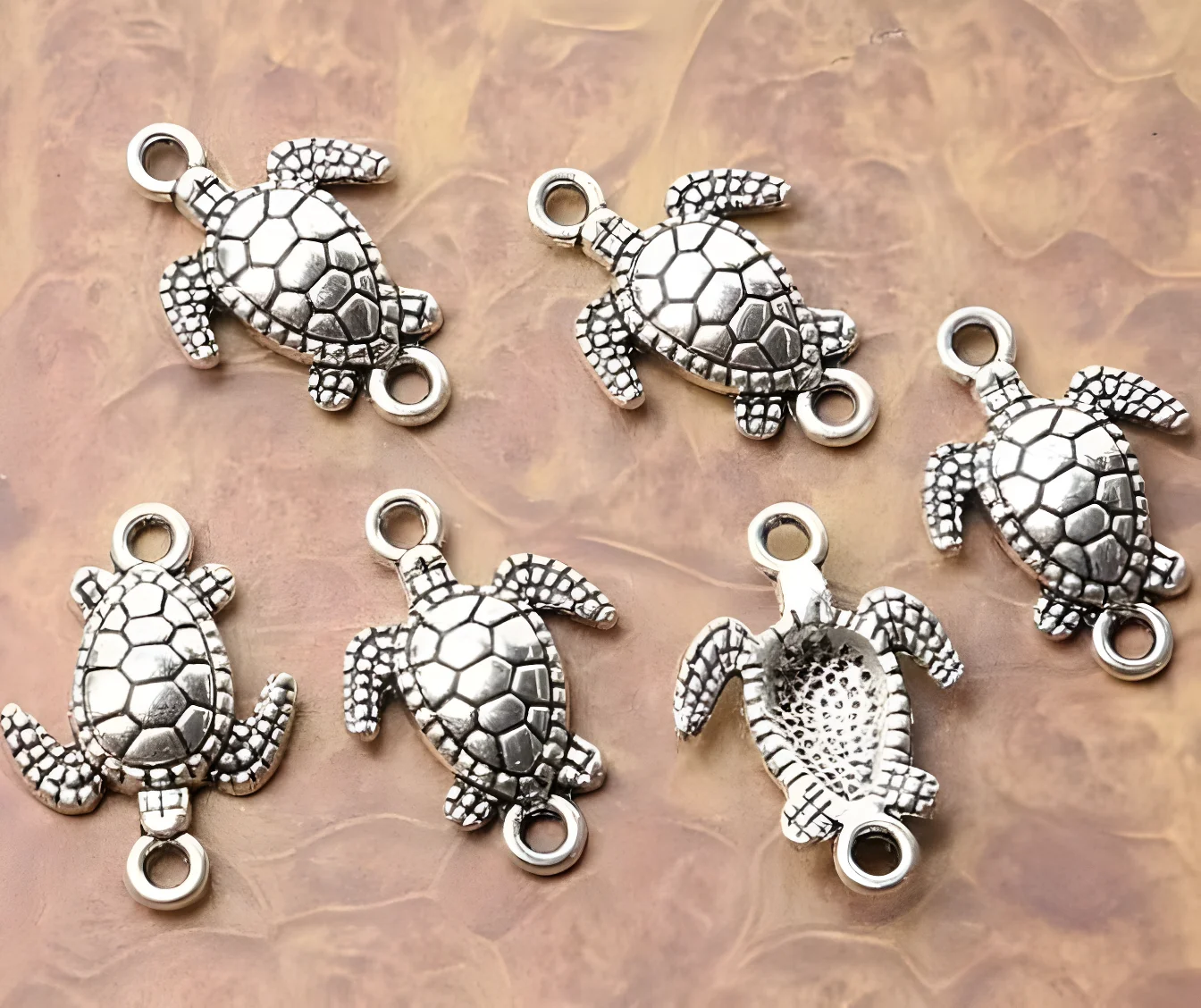 

20pcs 21*14.6mm, hole 2mm Tibetan silver sea turtle connectors HWEF3537