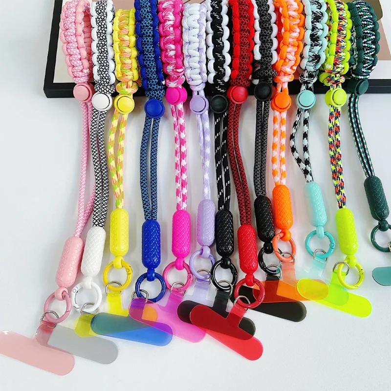 Braided Mobile Phone Lanyard Strap Hanging Chain Ring Cord with Patch Wrist Strap Cell Phone Holder Detachable Rope Keychain