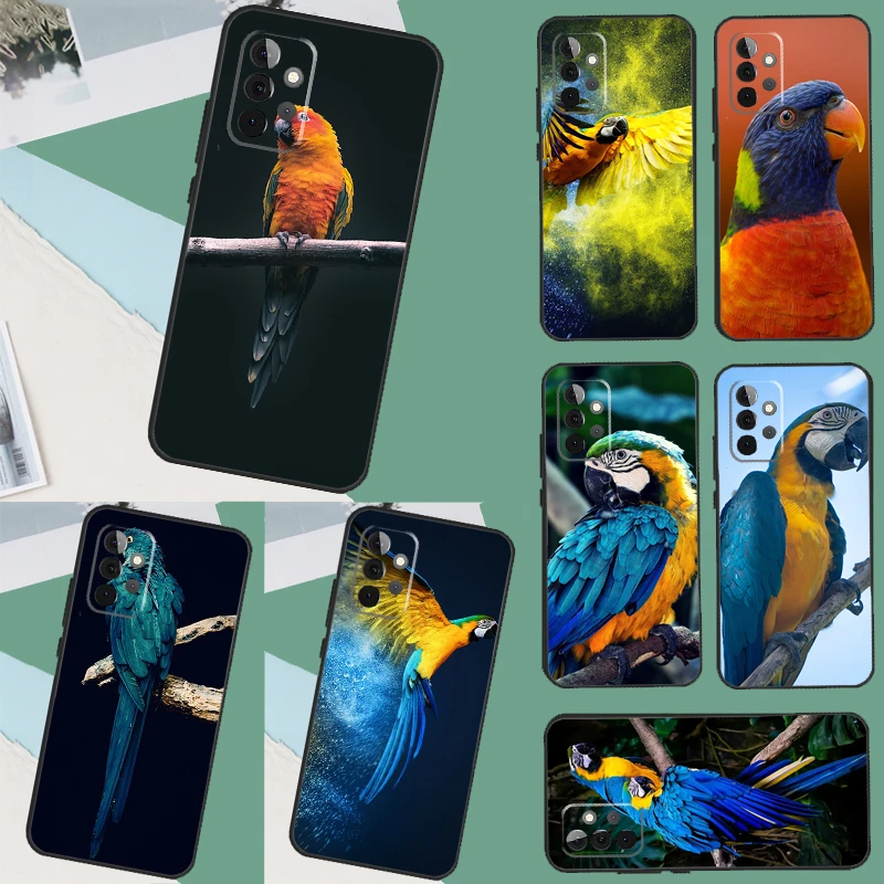 Parrot Bird Funda For Samsung Galaxy A54 A53 A52 A14 A24 A34 A13 A23 A33 A12 A22 A32 A42 A51 A71 Case