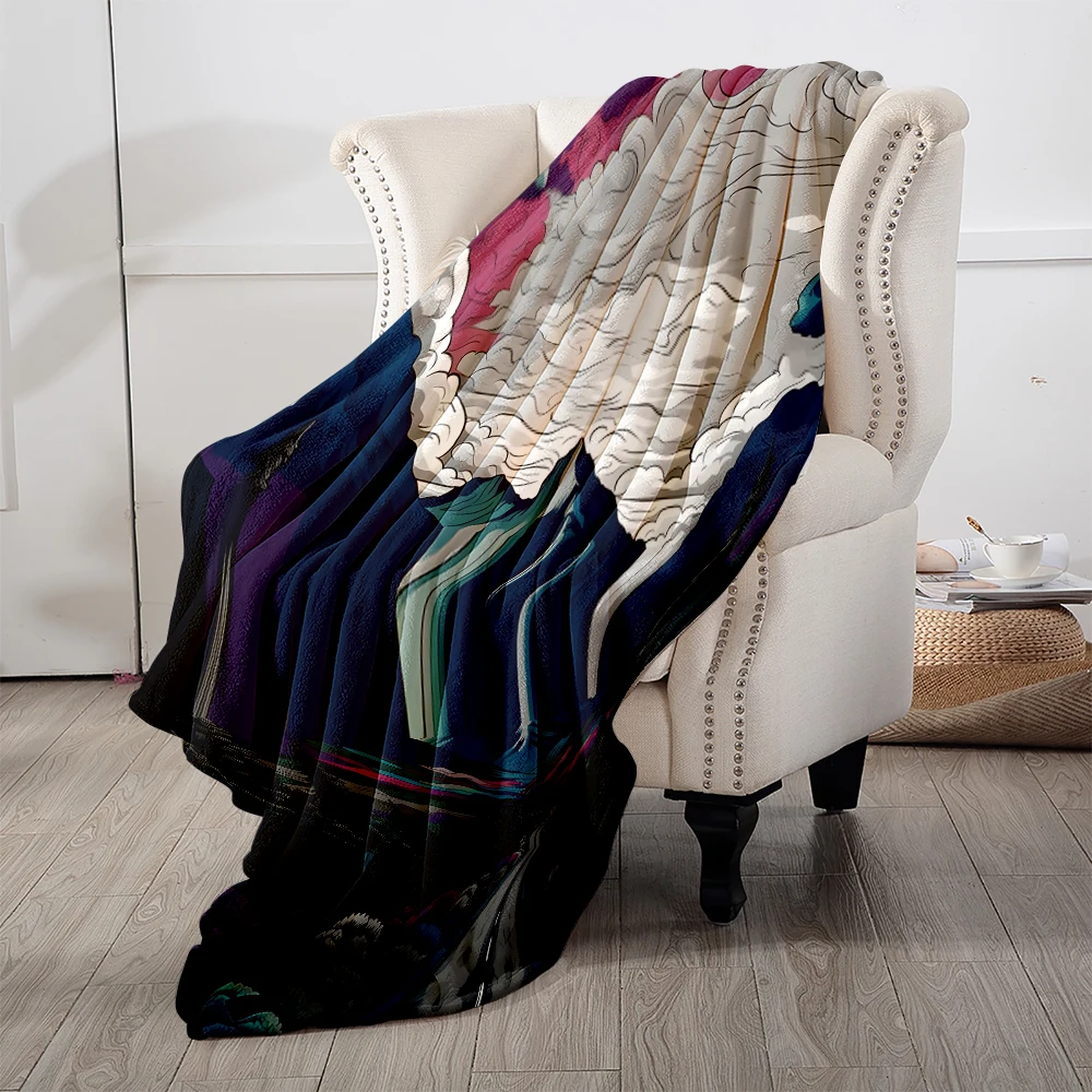 Road to Mountain Valley Flannel Fleece Throw Blanket for Couch Sofa Lightweight Cozy Plush Blanket for Travel Office Nap