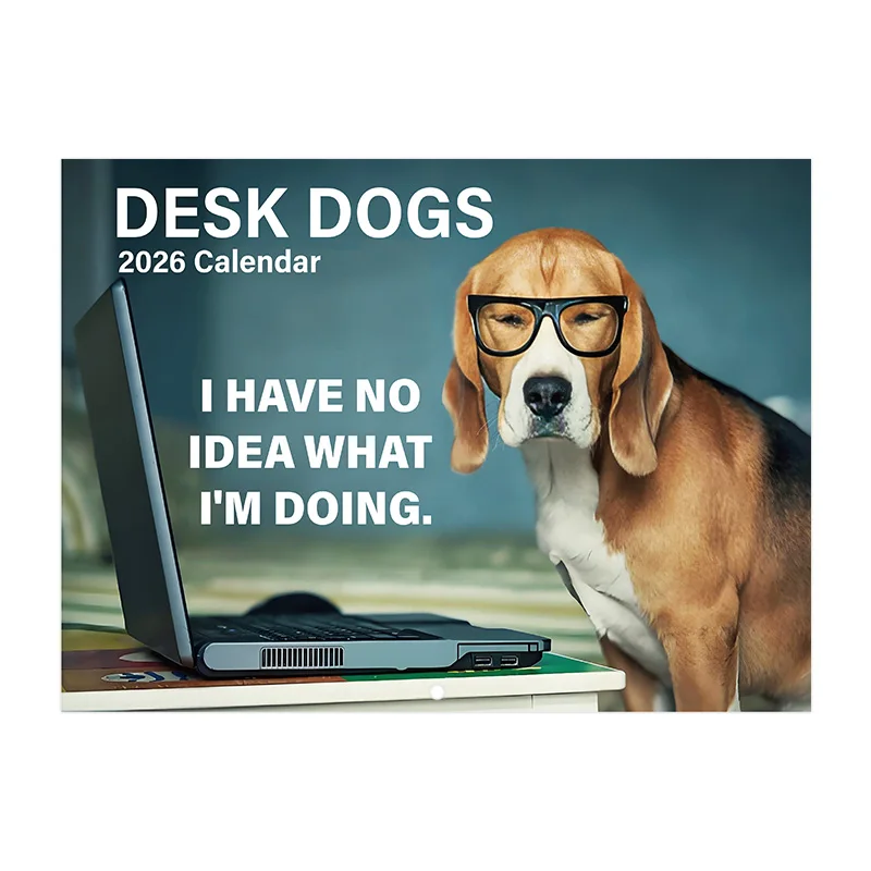 

2026 Humorous Office Dog Calendar - Wall-Mounted, Monthly Planner with Funny Dog-Themed Illustrations, Ideal for Home or Office
