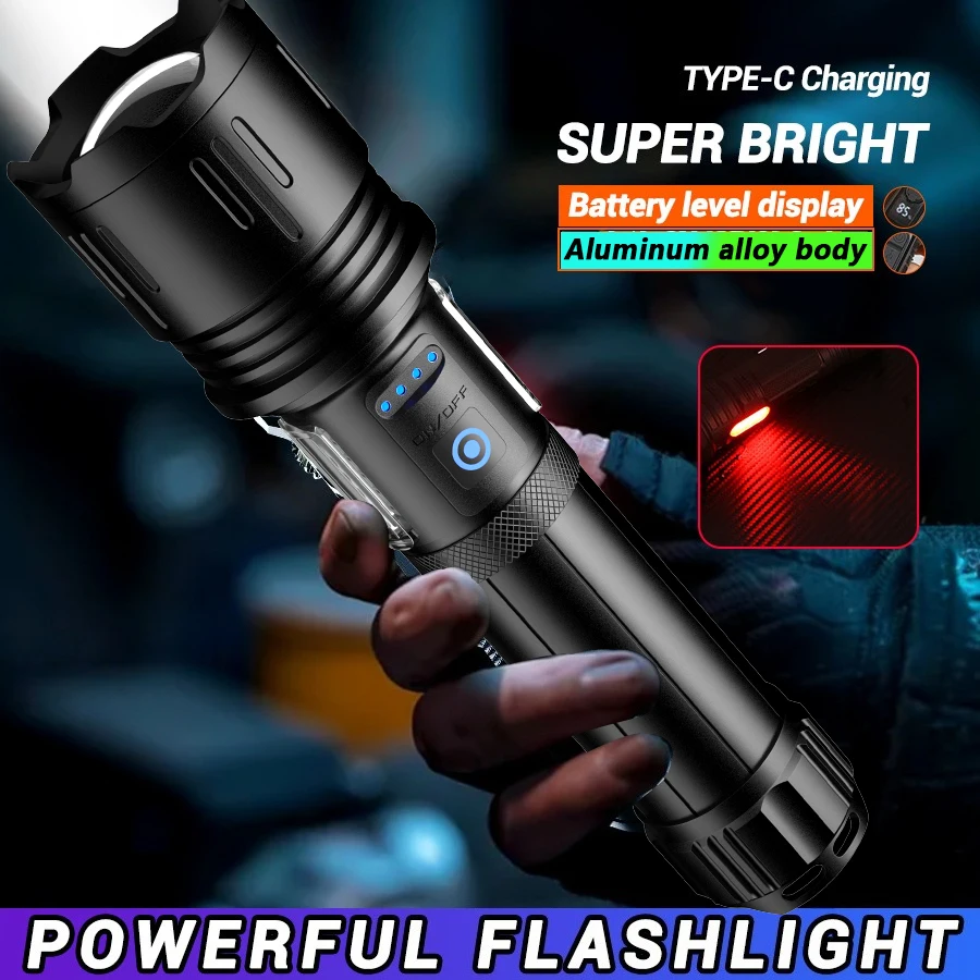 مشاعل Led قوية جديدة 5000 ضوء تكتيكي فائق السطوع 10000 أضواء الطوارئ تلسكوبي ضوء التكبير المدمج البطارية #1