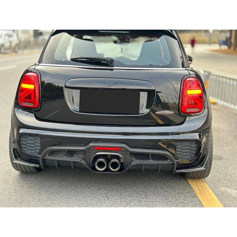 Carbon Fiber Car Rear Bumper Lip Diffuser Spoiler Parts For BMW Mini Cooper F55 F56 F57 JCW Giomic Style Upgrade Body kit