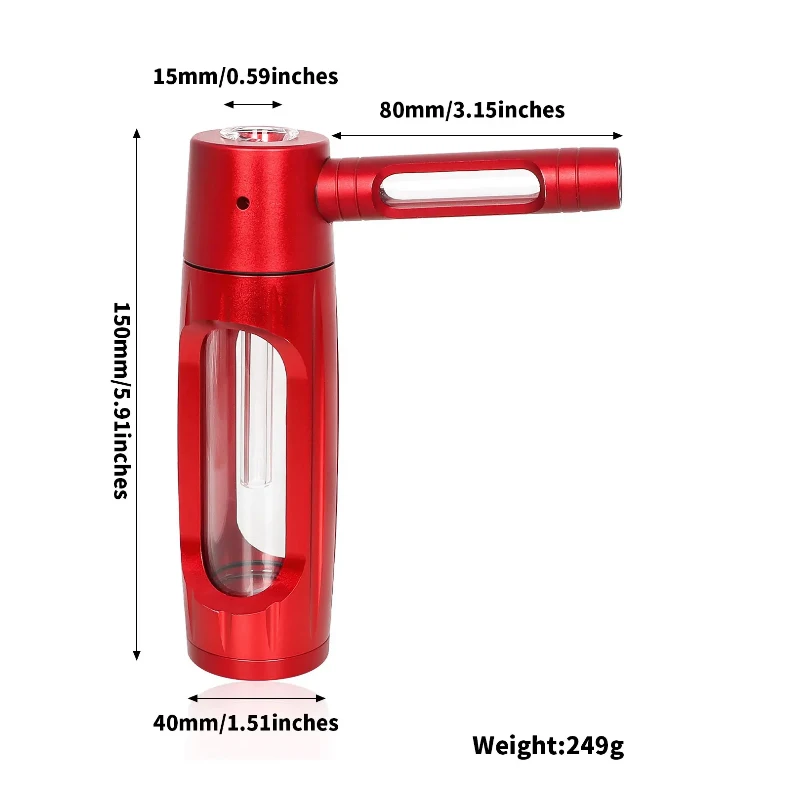 Metal Aluminum Glass Bubbler Water Pipe Mini Smoking Bottle Portable Hookah Shisha Pipes & Accessories Tube Filter view 5