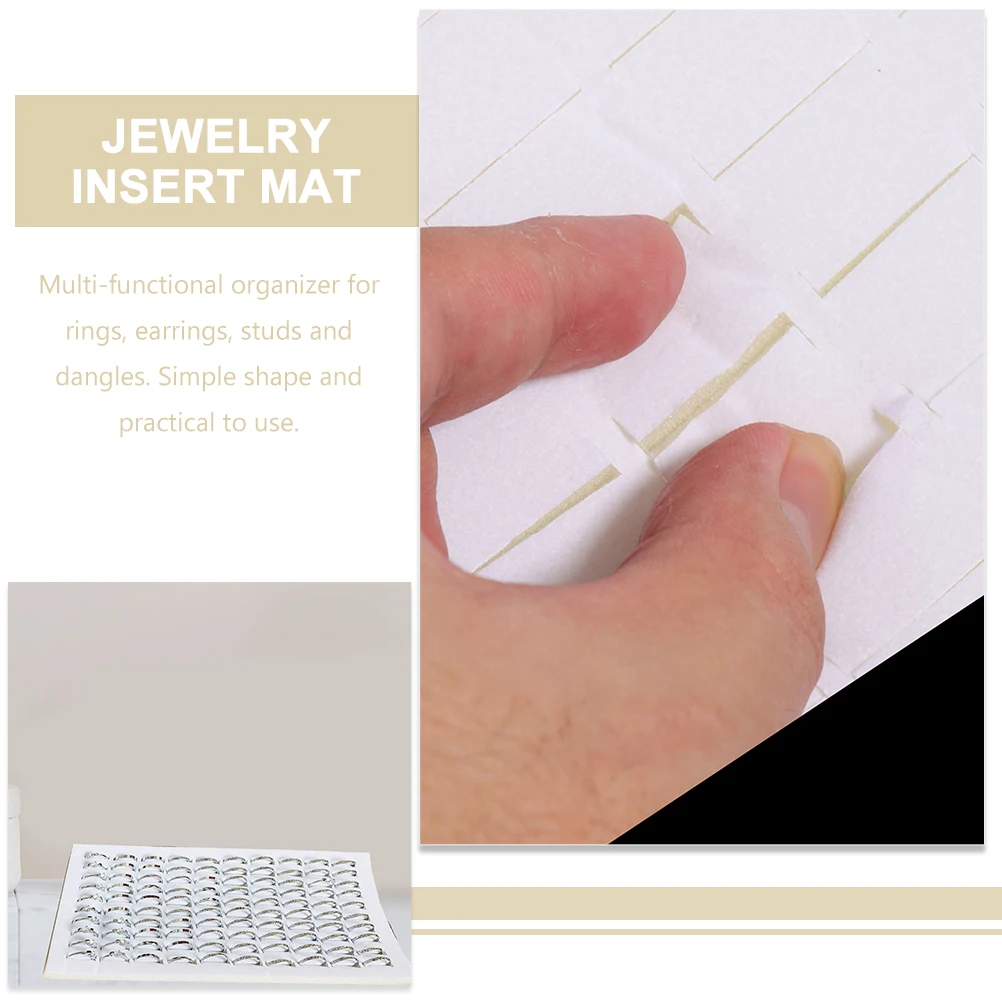 

5pcs White Slim Jewelry Box Pad with Sponge Inserts for Rings Earrings Display Mat Organizer Storage Use