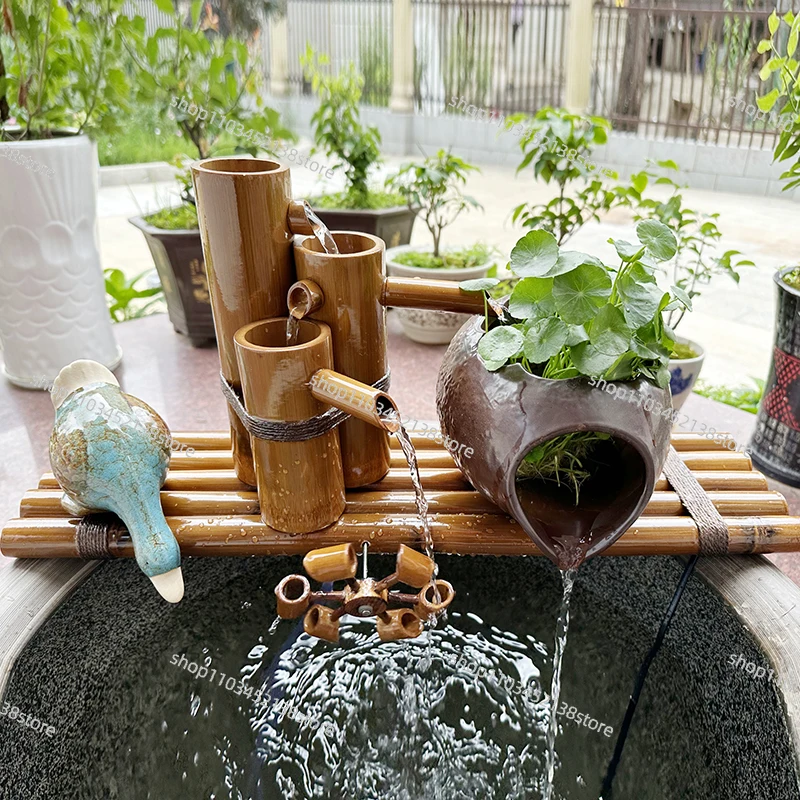 

Бамбуковое устройство для расхода воды, бамбуковая трубка, фильтр для бассейна с проточной водой, фэн-шуй, инвалидная коляска, счастливый орнамент, каменный желоб, фонтан