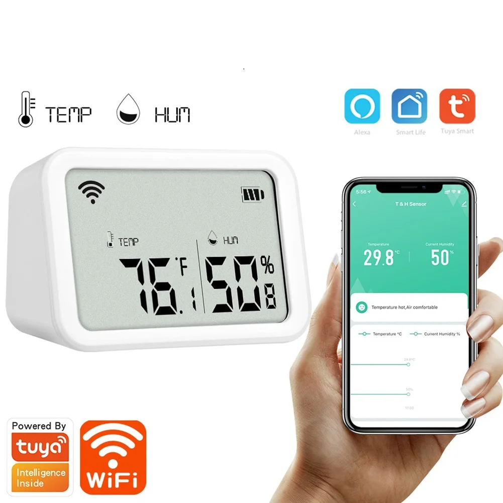 Humidity Sensor Thermometer Display Date Home Improvement Indoor Instruction LCD Luminance Manual Screen Screw