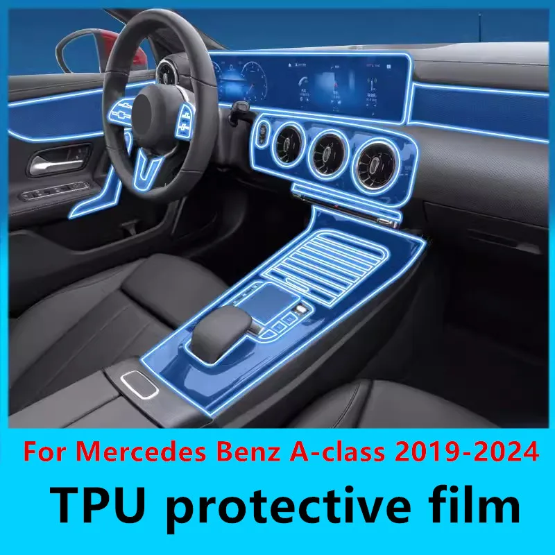 

Car Interior Center console Transparent TPU Protective film Anti-scratch Repair film For Mercedes Benz A-class 2019-2024