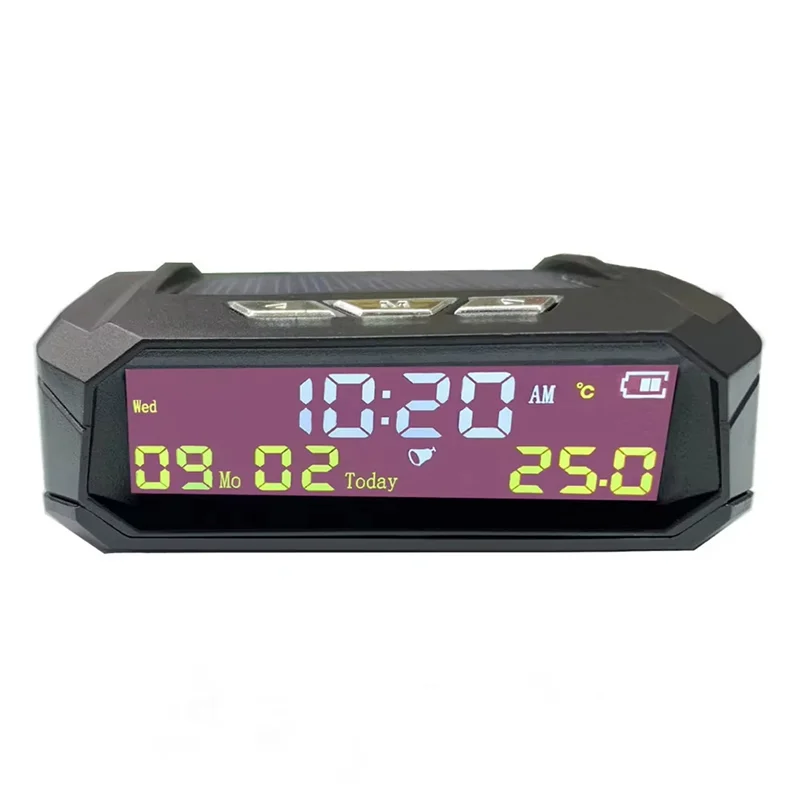 

M93K-Car Auto Digital Clock In-Car Temperature Display Look Solar LCD TPMS With Date For Outdoor Car Accessories Part