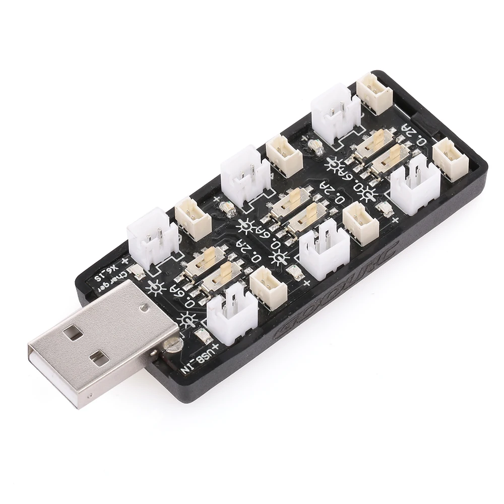 

5 шт. 6-канальная плата адаптера для зарядки аккумулятора USB к 3,7 В 3,7 В/4,2 В 600 мА 6-канальная плата зарядного устройства Lipo LiHv для модели RC аккумулятора
