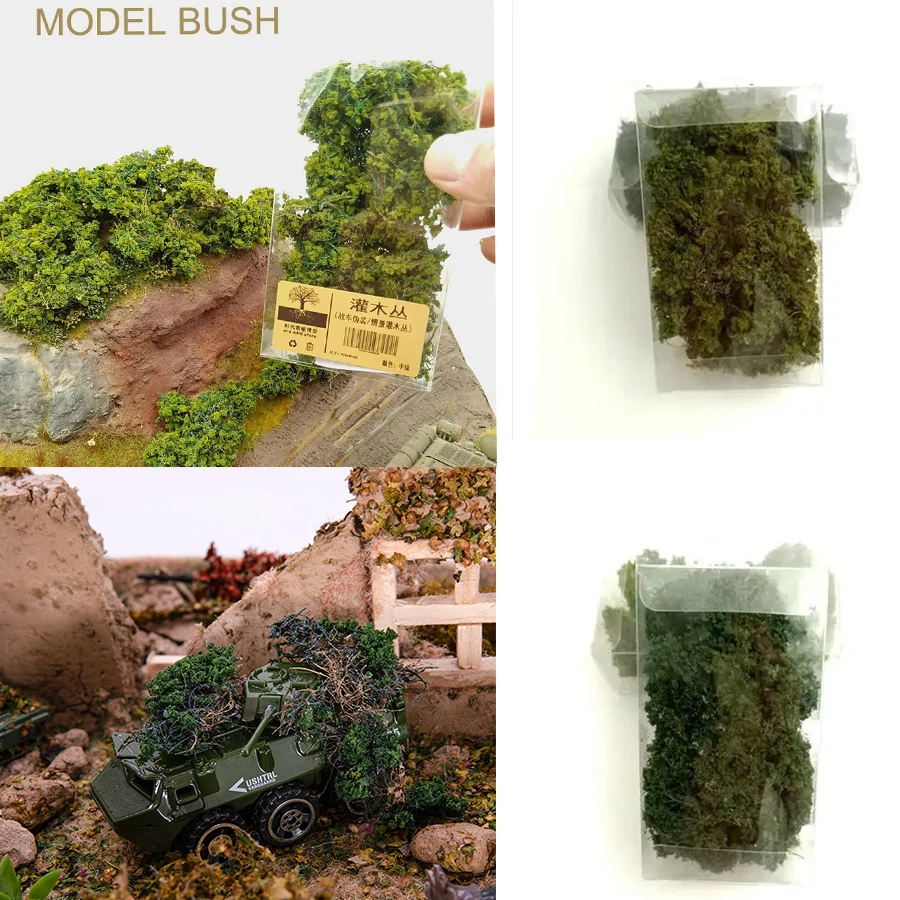 DIY Grass Shrub Model Simulation Plant Bushes Scene Materials Mini Vegetation Camouflage For Railway Building Sand Table Layout