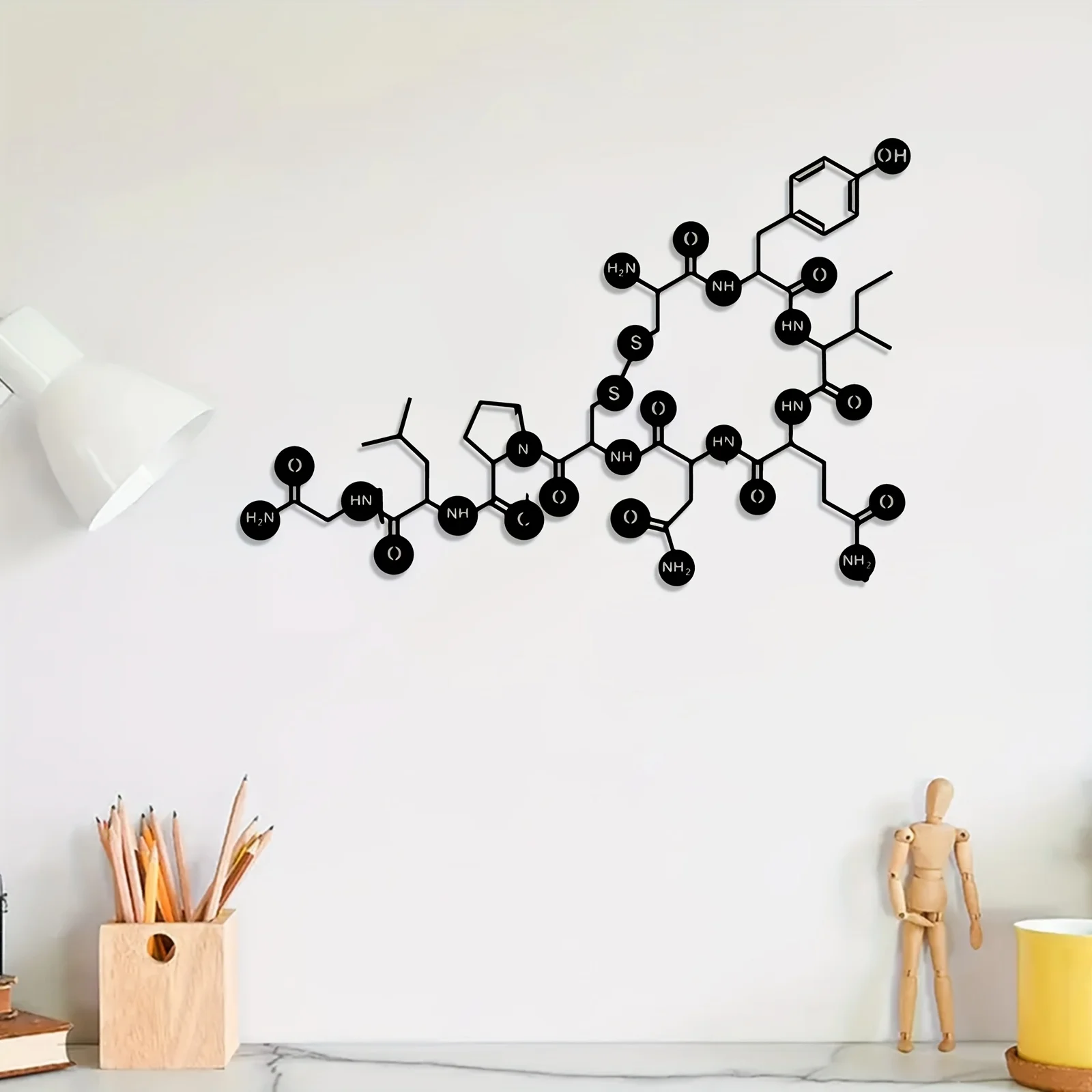 1pc Oxytocin Molecule Metal Wall Art Science Lab Wall Decor
