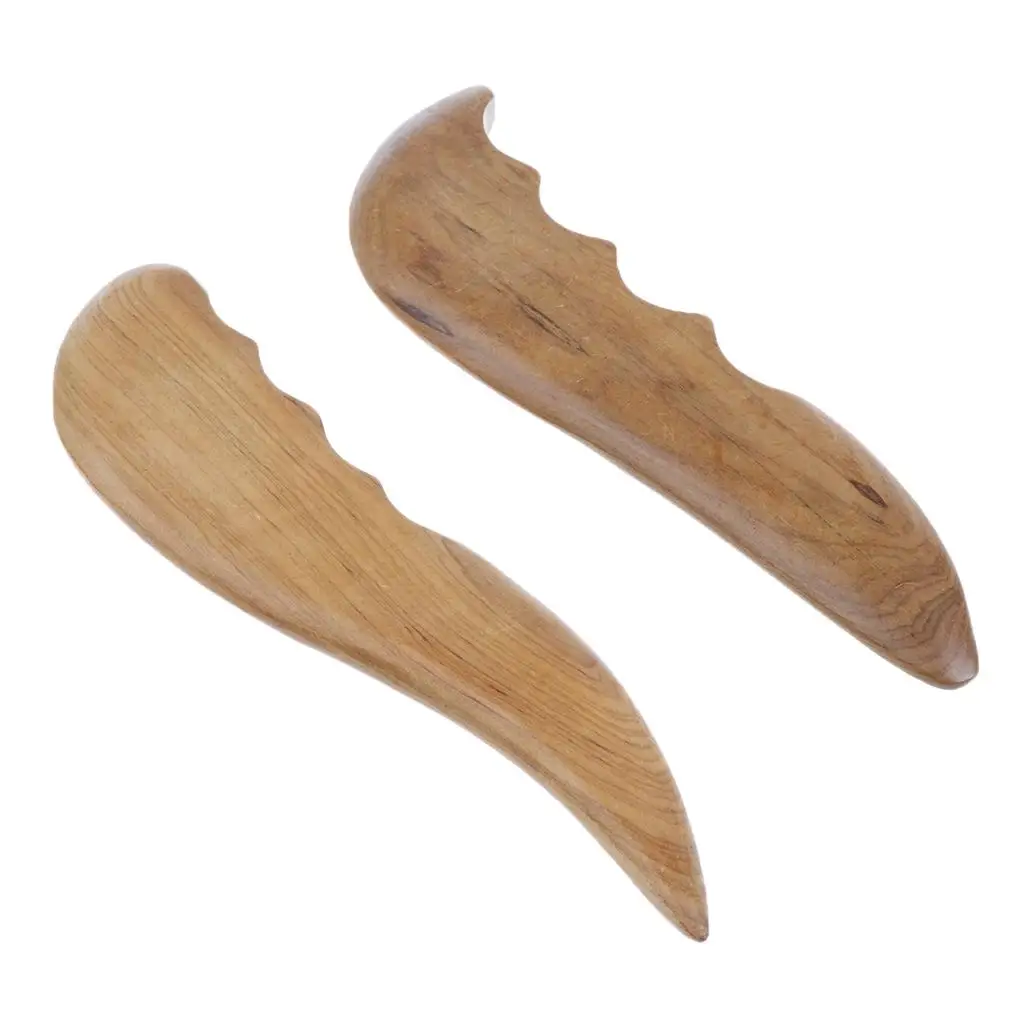 Herramienta de masaje, palo raspador Natural, masajeador de SPA de salón de forma especial, 2 uds.