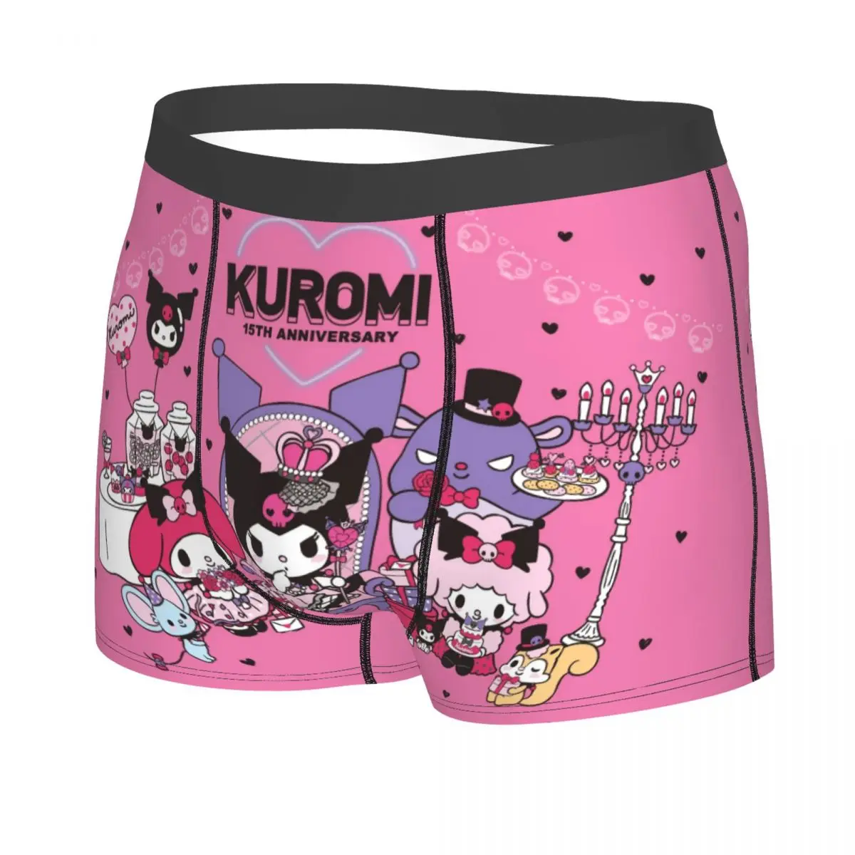 Custom Kuromi Sanrio Anime Boxer Shorts For Homme 3D Print Underwear Panties Briefs Breathable Underpants