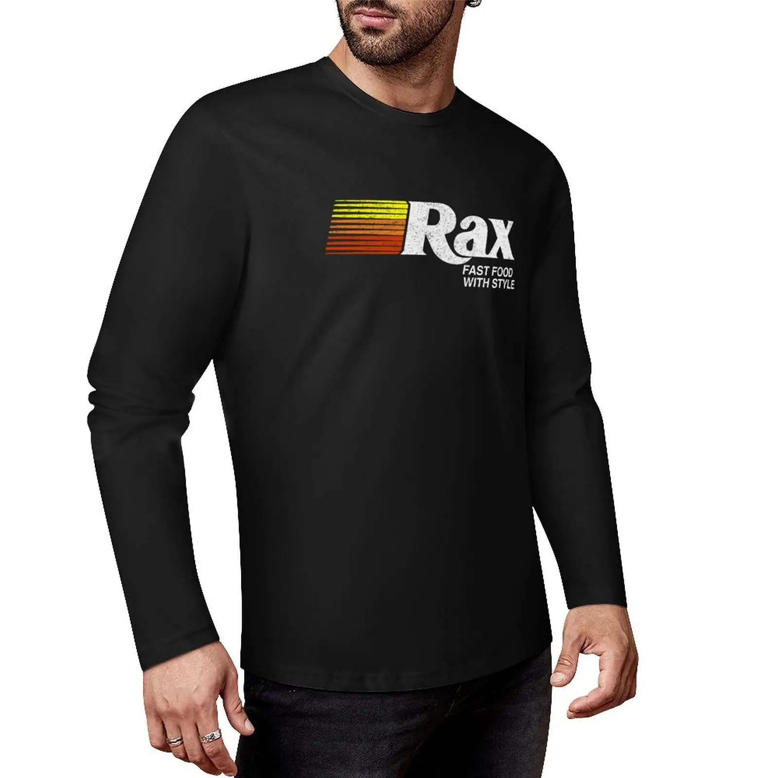 Rax Restaurants Long T-Shirt man clothes aesthetic clothes black t shirts cute clothes mens graphic t-shirts anime