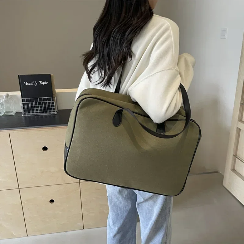 Oxford Textielrits 2024 Hoogwaardige Reistas Effen Kleur Casual Schoudertas Met Grote Capaciteit Zachte Trendy Reisduffels