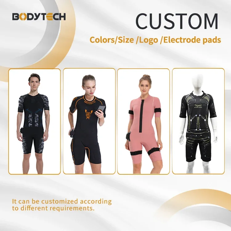 Multi function ems training suit wirelessly controlled via Bluetooth for health center /gym club/home