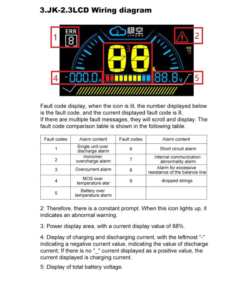 ملحقات JIKONG شاشة LCD 2.3 3.2 4.3 بوصة لـ JK Smart BMS LiFePo4 Lto بطارية ليثيوم أيون BMS 8S 10S 20S 100S 200A #4